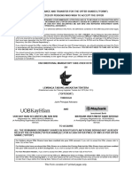 LTAT - Form of Acceptance and Transfer