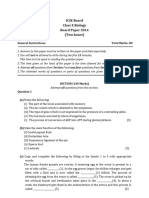 ICSE Class 10 BIOLOGY Previous Year Question Paper 2014