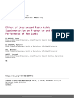 Effect of Unsaturated Fatty Acids Supplementation On Productive and Reproductive Performance of Ram Lambs