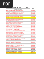 Curso: 1º Año "B" Egb 2023: RUN Nombre Completo