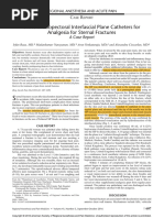 2016 Bilateral Subpectoral Interfascial Plane Catheters For Analgesia For Sternal Fractures A Case Report