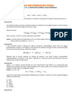 Prova Recuperação - 1º Ano - 4º Bimestre - Romulo