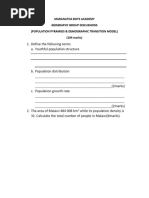 Maranatha Boys Academy Geography Group Discussions (Population Pyramids & Demographic Transition Model) (104 Marks)