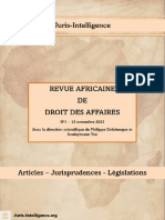 Revue Africaine de Droit Des Affaires - Premier Numéro