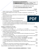 Epreuve: P.C.T: L'épreuve Comporte Deux Parties Indépendantes Que Le Candidat Traitera Dans L'ordre Voulu