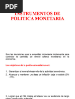 Instrumentos de Politica Monetaria