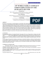 Predictors of Work-Family Conflict Among Women Employees in The Insurance Sector