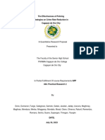 The Effectiveness of Policing Strategies On The Crime Rate Reduction of Cagayan de Oro City