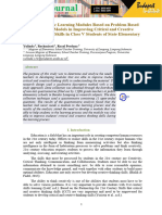 Making Thematic Learning Modules Based On Problem Based Learning (PBL) Models in Improving Critical and Creative Thinking (CCT) Skills in Class V Students of State Elementary Schools