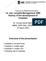 History of The Development of Hospitals