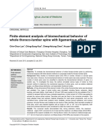 Análisis de Elementos Finitos Del Comportamiento Biomecánico de Toda La Columna Toracolumbar Con Efecto Ligamentoso.