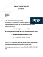 Enzymes and Metabolism Lab Report 2