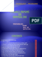 Project Report ON Service Tax: Information Technology Programme