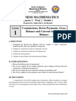 Business Math - Q2 - W1 - M1 - LDS - Commissions Down Payments Gross Balance and Current Increased BalanceCommissions - JRA RTP