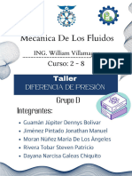 Taller 1, Grupo D Mecanica de Fluidos