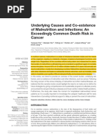 Underlying Causes and Co-Existence of Malnutrition and Infections: An Exceedingly Common Death Risk in Cancer