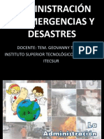 Administración en Emergencias y Desastres