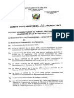 Arrêté 042-09 Du 12 Oct 2009 Rehabilitation Du Conseil Des Chargeurs EPAYE MBAY