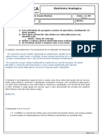 Atividade de Pesquisa - Eletrônica Analógica