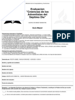 Evaluación Creencias de Los Adventistas Del 7mo Día - Guía Mayor