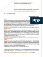 Notas Sobre A Organização Institucional Do Império Português: O Antigo Regime Europeu e Os Conselhos Camarários