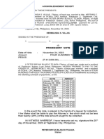 ACKNOWLEDGEMENT RECEIPT and PROMISSORY NOTE