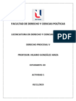 Derecho Procesal V - Actividad 1