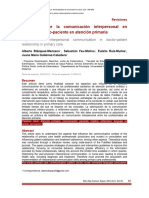 Importancia de La Comunicación Interpersonal en Relación Médico-Paciente en Atención Primaria