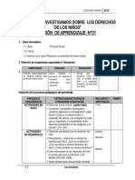 SESIÓN DE APRENDIZAJE Derechos Del Niño