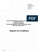 Orford Refrigeration Pty LTD (In Liquidation) - Report To Creditors - October 2011