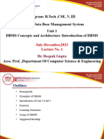 Lecture 1 DBMS Concepts and Architecture Introduction of DBMS