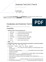 Vocabulary + Grammar Unit 3 Test B