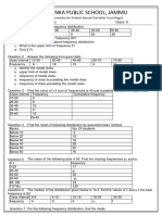 Statistics Worksheet