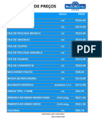Tabela de Preços Polo Norte