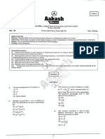 FTS-01 (Code-B) @aakash - Test - Papers - 2023