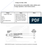 Presión de Suministro de La Bomba de Combustible - Datos Válidos Pero Por Debajo Del Rango Operativo - Nivel Menos Severo