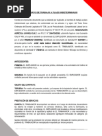 Contrato de Trabajo A Plazo Indeterminado