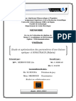 Etude Et Optimisation Des Paramètres D'une Liaison Optique À SONATRACH Béjaïa