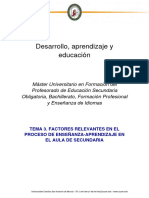 Tema 3. Factores Relevantes en El Proceso de Enseñanza-Aprendizaje