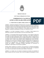 Proyecto de Ley - Emergencia Nacional Ante La Escalada Inflacionaria 