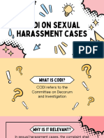 CODI On Sexual Harassment Cases