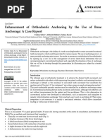 Enhancement of Orthodontic Anchoring by The Use of Bone Anchorage A Case Report