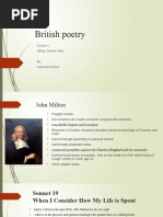 British Poetry: Milton, Dryden, Pope