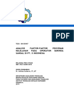 Analisis Faktor-Faktor Penyebab Kelelahan Pada Operator Gerinda Sandal Di PT. X Indonesia