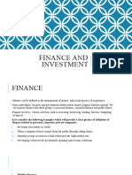 Finance and Investment