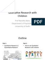 Qualitative Research With Children 21st March 2021