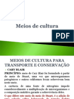 1º Aula - Meios de Cultura