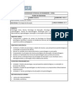 Plano de Disciplina - Psicologia Da Educação