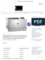 Codigos de Servicio Impresoras HP, Acceso A Mantenimiento