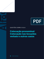 Colocação Pronominal: Colocação Nas Locuções Verbais e Outros Casos